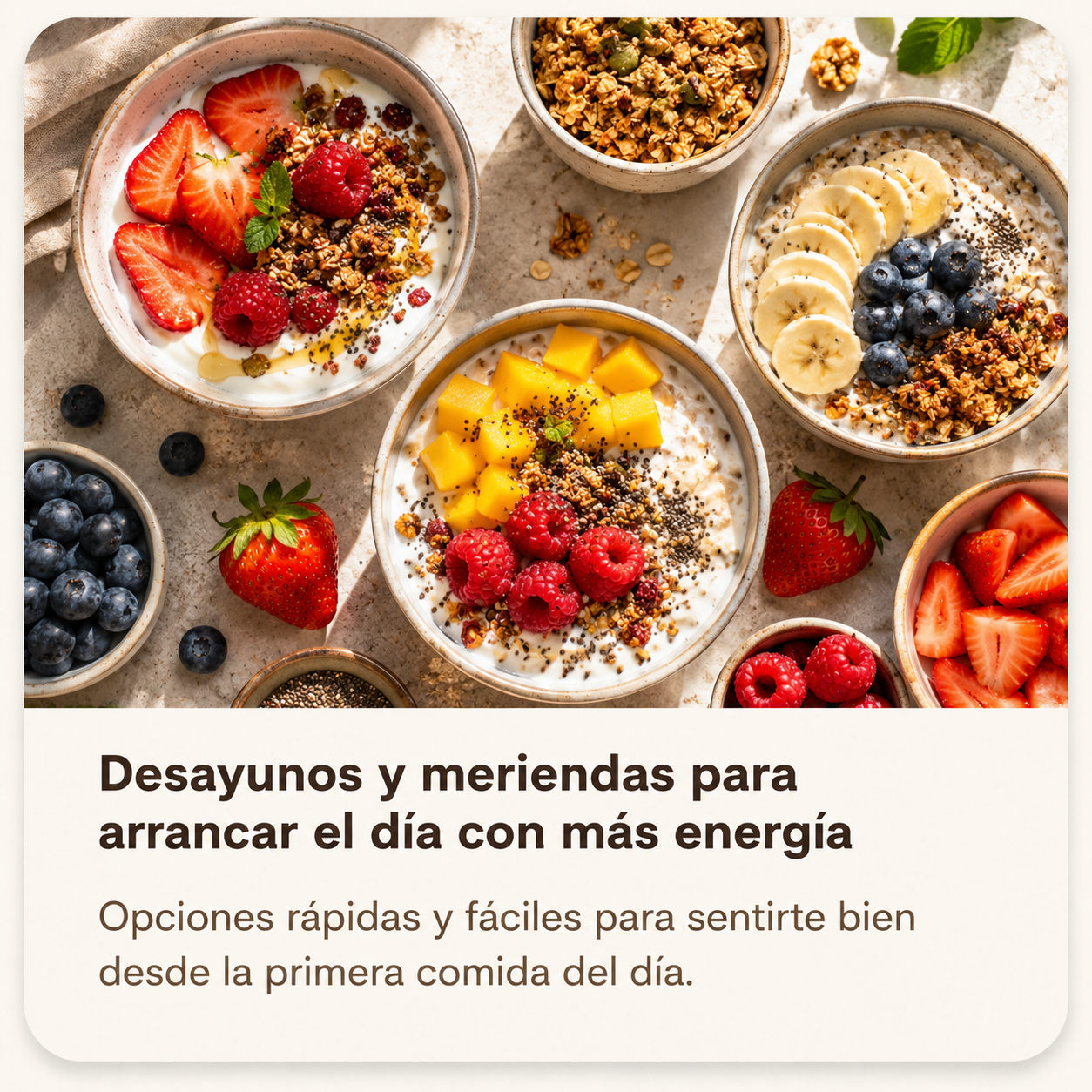 Desayunos y meriendas saludables